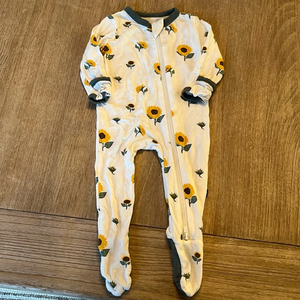 Zippered Footie in Sunflower - Picture 1 of 3